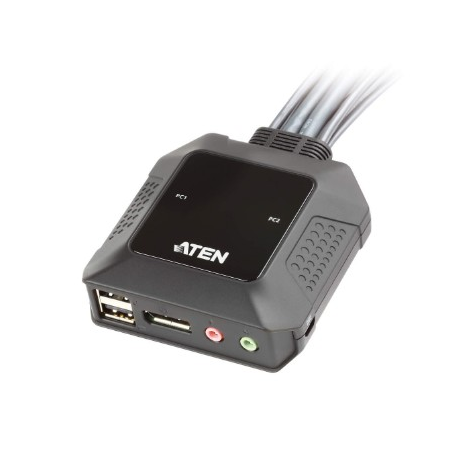 ATEN CS22DP - KVM  /  audio  /  USB switch - 2 x KVM  /  audio  /  USB - 1 local user - desktop - 1