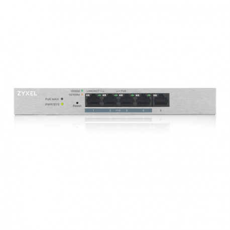 Zyxel GS1200-5HP v2 - Switch - Managed - 1 x 10 / 100 / 1000 + 4 x 10 / 100 / 1000 (PoE+) - desktop - PoE+ (60 W) - 1