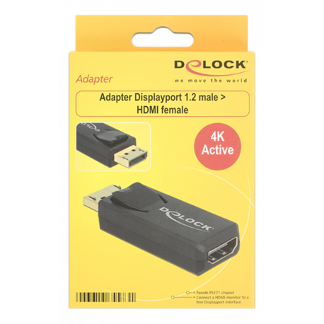 Delock - Adapter - DisplayPort male to HDMI female - black - 1
