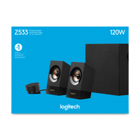Logitech Z533 - Speaker system - for PC - 2.1-channel - 60 Watt (Total) - 4