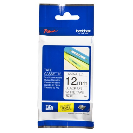 Brother TZe-231S2 - laminated tape - 1 cassette(s) - Roll (1.2 cm x 4 m) - 2