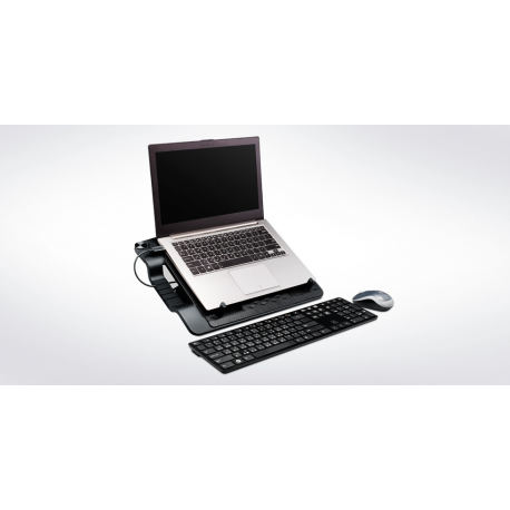 Cooler Master Notepal ERGOSTAND III - Notebook stand - with 4-port USB hub, cooling fan - 230 mm - black - 4