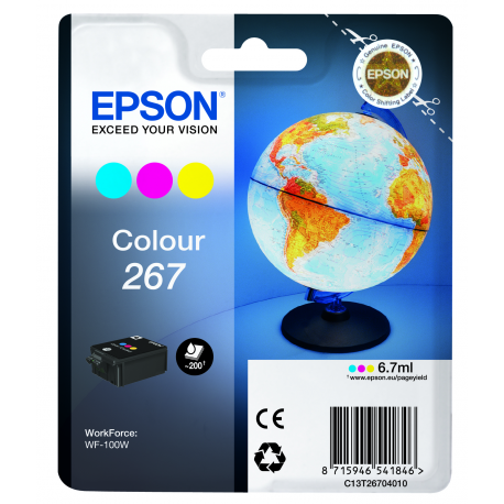 Epson 267 - 7 ml - yellow, cyan, magenta - original - ink cartridge - for WorkForce WF-100W - 2