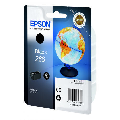Epson 266 - 6 ml - black - original - ink cartridge - for WorkForce WF-100W - 1