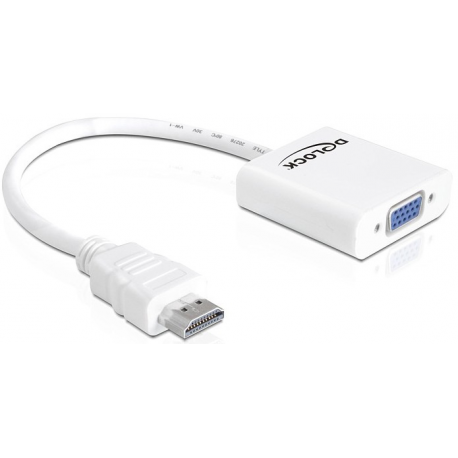 Delock Adapter HDMI-A male > VGA female - Adapter - HDMI male to HD-15 (VGA) female - white - 2