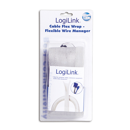 LogiLink Cable FlexWrap - Cable flexible conduit - grey - 1.8 m - 2