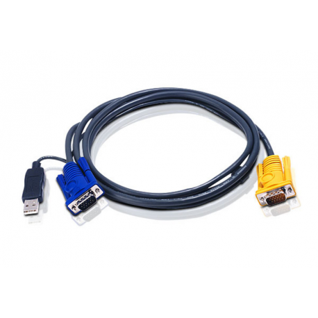 ATEN 2L-5202UP - Keyboard / video / mouse (KVM) cable - USB, HD-15 (VGA) (M) to HD-15 (VGA) (M) - 1.8 m - 3