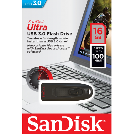 SanDisk Ultra - USB flash drive - 16 GB - USB 3.0 - 6