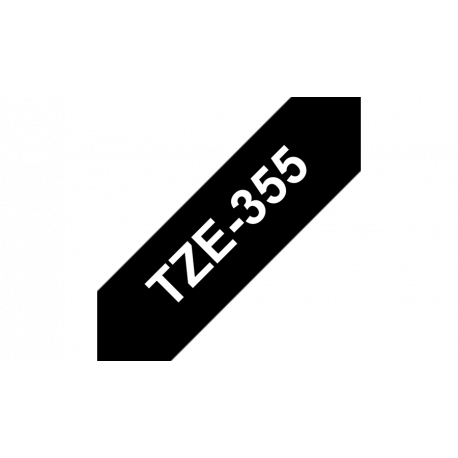 Brother TZe-355 - Standard adhesive - white on black - Roll (2.4 cm x 8 m) 1 cassette(s) laminated tape - for Brother PT-D600; P-Touch PT-3600, D800, E550, E800, P750, P900, P950; P-Touch EDGE PT-P750 - 1