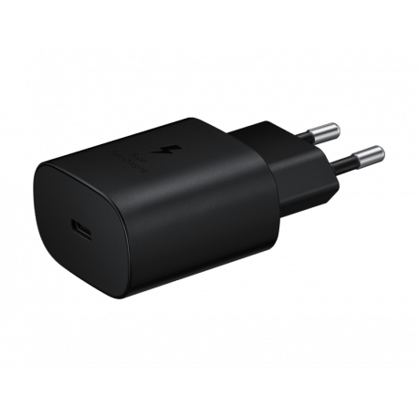Samsung Fast Charging Wall Charger EP-TA800 - Power adapter - 25 Watt - 3 A - SFC (USB-C) - on cable: USB-C - black - for Galaxy A20, A50, A70, A8s, M30, M40, Note10, S20, S20 5G, S20+ 5G, Z Flip, Z Flip 5G - 1