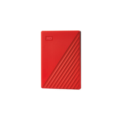 WD My Passport WDBPKJ0040BRD - Hard drive - encrypted - 4 TB - external (portable) - USB 3.2 Gen 1 - 256-bit AES - red - 5