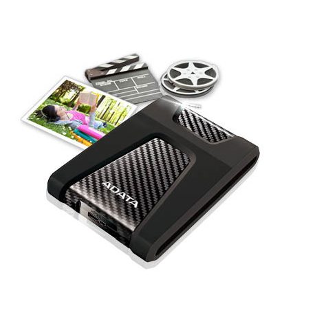 ADATA DashDrive Durable HD650 - Hard drive - 1 TB - external (portable) - 2.5" - USB 3.1 - black - 5