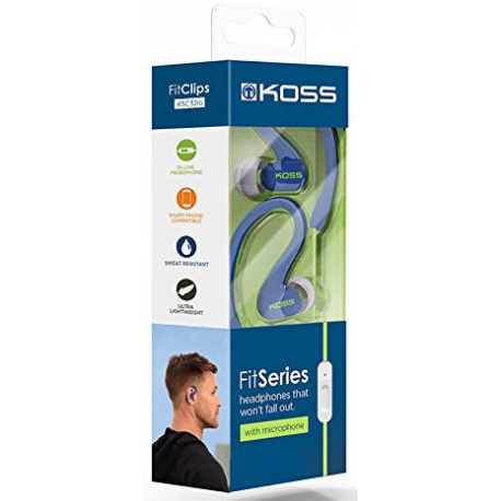 Koss Headphones KSC32iB In-ear/Ear-hook, 3.5mm (1/8 inch), Microphone, Blue, - 4