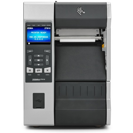 Zebra ZT610 - Label printer - direct thermal  /  thermal transfer - Roll (11.4 cm) - 203 dpi - up to 356 mm / sec - USB, serial, Gigabit LAN, USB host, Bluetooth 4.0 - cutter - 1