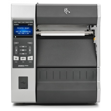 Zebra ZT620 - Label printer - direct thermal  /  thermal transfer - Roll (17.8 cm) - 300 dpi - up to 203 mm / sec - USB, serial, Gigabit LAN, USB host, NFC, Bluetooth 4.0, Wi-Fi(ac) - tear bar - 1