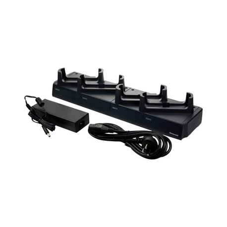 Honeywell Four-bay Charge Base - Handheld charging stand + power adapter - output connectors: 4 - Europe - for ScanPal EDA70 - 0