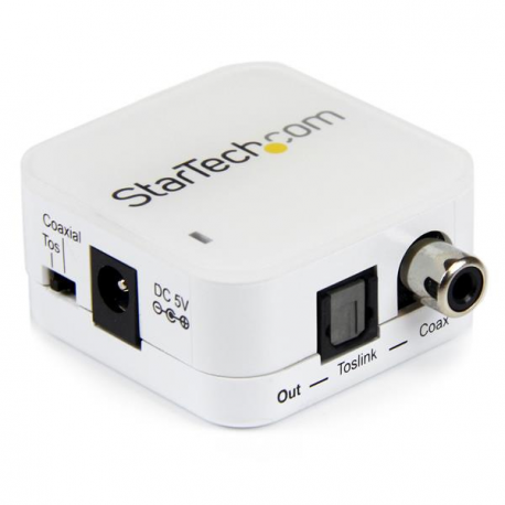 StarTech.com Two Way Digital Coax to Toslink Optical Audio Adapter Repeater - Coaxial / optical digital audio converter - white - for P / N: SVA5M3NEUA - 5