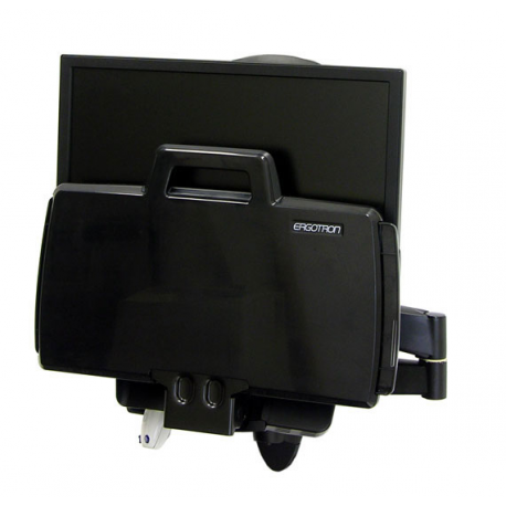 Ergotron 200 Series - Mounting kit (articulating arm, barcode scanner holder, keyboard tray with left / right mouse tray) - for LCD display  /  PC equipment - steel - black - screen size: up to 24" - wall-mountable - 2