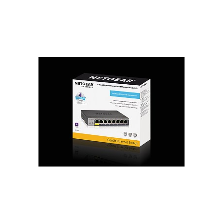 NETGEAR Smart GS108Tv3 - Switch - smart - 8 x 10 / 100 / 1000 - desktop, wall-mountable - DC power - 3