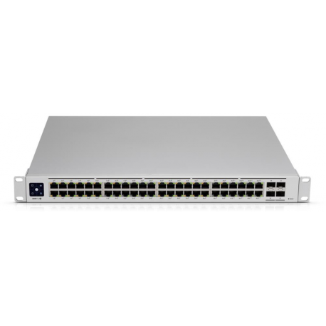 Ubiquiti UniFi Switch USW-PRO-48-POE - Switch - Managed - 48 x 10 / 100 / 1000 (40 PoE+, 8 PoE++) + 4 x 10Gb Ethernet SFP+ - rack-mountable - PoE++ (600 W) - AC 120 / 230 V  /  DC 11.5 / 52 V - 0