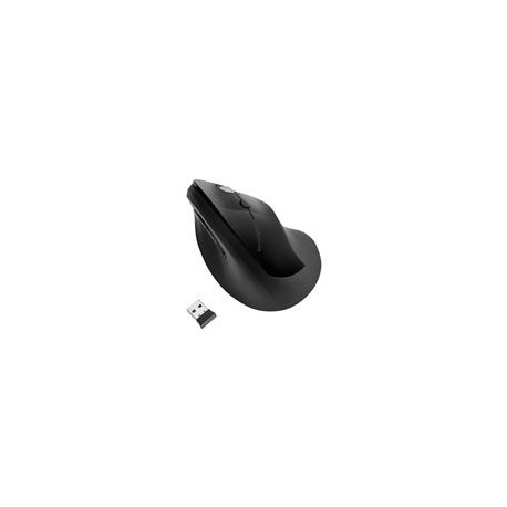 Kensington Pro Fit Ergo Vertical Wireless Mouse - Vertical mouse - ergonomic - right-handed - 6 buttons - wireless - 2.4 GHz - USB wireless receiver - black - 0