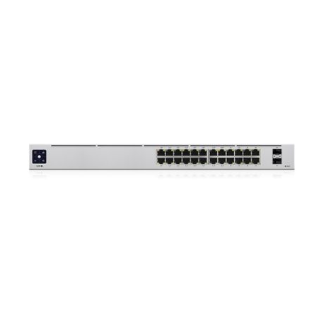 Ubiquiti UniFi Switch USW-24-POE - Switch - Managed - 24 x 10/100/1000 (16 PoE+) + 2 x Gigabit SFP - desktop, rack-mountable - PoE++ (95 W) - 0