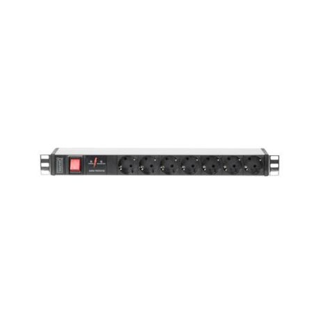 DIGITUS DN-95407 - Power strip (rack-mountable) - AC 250 V - input: power - output connectors: 7 - 1U - 19" - 2 m cord - grey - 1