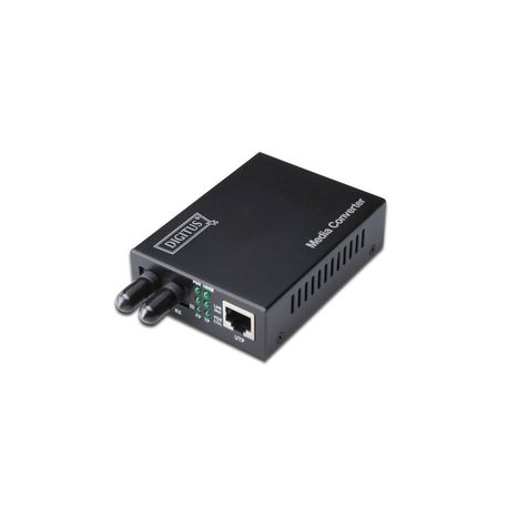 DIGITUS Professional DN-82110-1 - Fibre media converter - GigE - 10Base-T, 1000Base-SX, 100Base-TX, 1000Base-T - RJ-45 / ST multi-mode - up to 500 m - 850 nm - 3