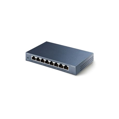 TP-LINK TL-SG108 8-port Metal Gigabit Switch - Switch - unmanaged - 8 x 10 / 100 / 1000 - desktop - 1