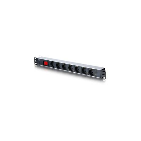 DIGITUS DN-95402 - Power strip (rack-mountable) - AC 250 V - input: power - output connectors: 7 (power) - 19" - 2 m cord - 1