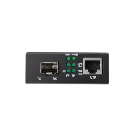 DIGITUS DN-82130 - Fibre media converter - GigE - 10Base-T, 100Base-TX, 1000Base-T - RJ-45 / SFP (mini-GBIC) - up to 80 km - 2