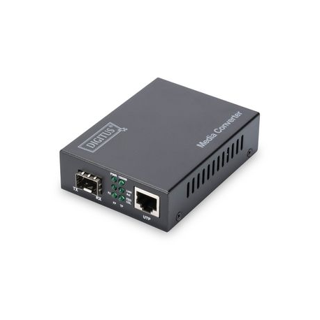 DIGITUS DN-82130 - Fibre media converter - GigE - 10Base-T, 100Base-TX, 1000Base-T - RJ-45 / SFP (mini-GBIC) - up to 80 km - 3