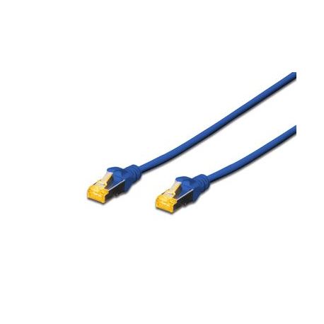 DIGITUS - Patch cable - RJ-45 (M) to RJ-45 (M) - 1 m - SFTP - CAT 6a - booted, halogen-free, molded, snagless, stranded - blue, RAL 5017 - 0