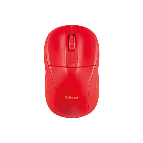 Trust Primo - Mouse - right and left-handed - optical - wireless - USB wireless receiver - red - 2