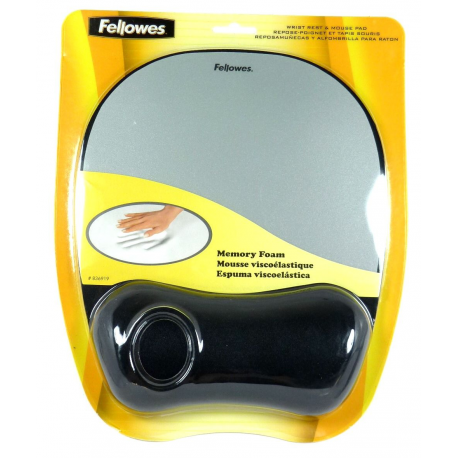 Fellowes Memory Foam - Mouse pad with wrist pillow - silver - 1