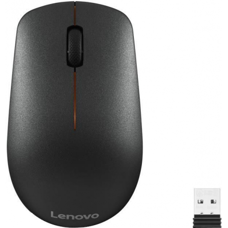 Lenovo 400 - Mouse - right and left-handed - optical - 3 buttons - wireless - 2.4 GHz - USB wireless receiver - black - for IdeaCentre AIO 3 24; IdeaPad 1 14; 3 14; 5 14; 5 Pro 14; ThinkBook 14s Yoga G2 IAP; V15 - 6