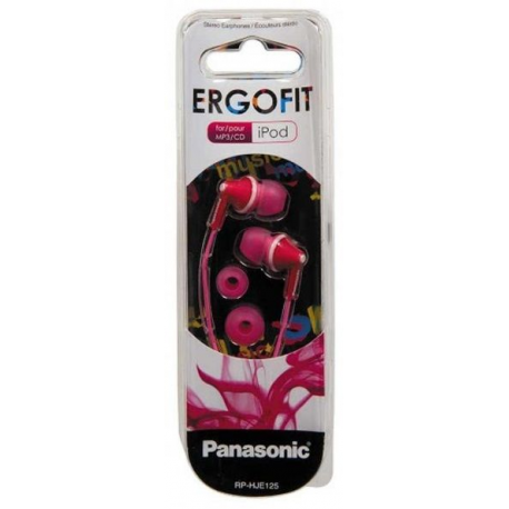 Panasonic RP-HJE125E-P - Ergofit - earphones - in-ear - wired - 3.5 mm jack - pink - 1