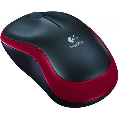 Logitech M185 - Mouse - optical - wireless - 2.4 GHz - USB wireless receiver - red - 3