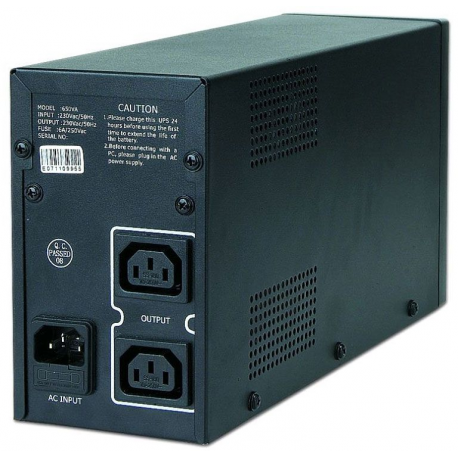 Gembird UPS-PC-652A - UPS - AC 220 V - 650 VA - 7 Ah - output connectors: 2 - Europe - 1