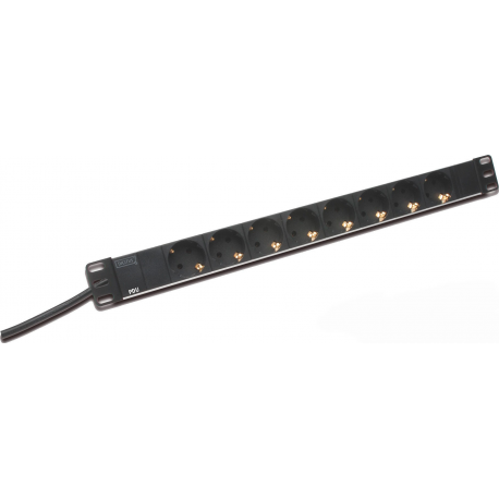 DIGITUS DN-95401 - Power strip ( rack-mountable ) - input: power - output connectors: 8 ( power ) - 19" - 2 m - black - EU1-16P plug - 3