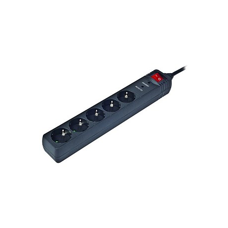 Gembird SPG5-C-10 - Surge protector - output connectors: 5 - black - 3
