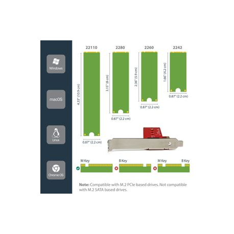 StarTech.com M2 PCIe SSD Adapter - x4 PCIe 3.0 NVMe / AHCI / NGFF / M-Key - Low Profile and Full Profile - SSD PCIe M.2 Adapter (PEX4M2E1) - Interface adapter - M.2 - Expansion Slot to M.2 - M.2 Card - PCIe x4 - red - for P / N: BNDTB10GI, BNDTB210GSFP, BNDTB310GNDP, BNDTB410GSFP, BNDTB4M2E1, BNDTBUSB3142 - 7