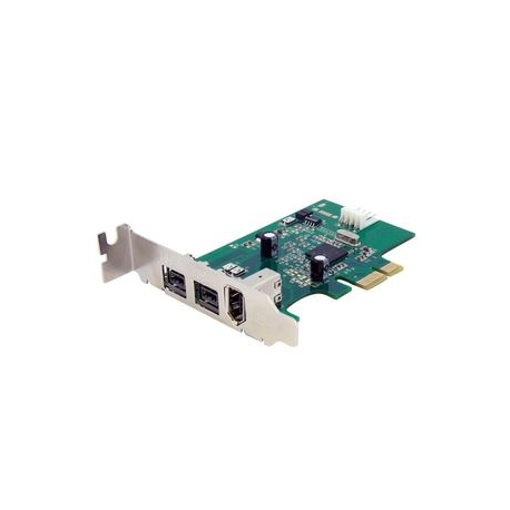 StarTech.com 3 Port 2b 1a Low Profile 1394 PCI Express FireWire Card Adapter - FireWire adapter - PCIe low profile - FireWire 800 - 2 ports + 1 x FireWire - 5