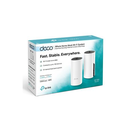TP-Link DECO M4 - Wi-Fi system (2 routers) - up to 2,800 sq.ft - mesh - GigE - 802.11a / b / g / n / ac - Dual Band - 4