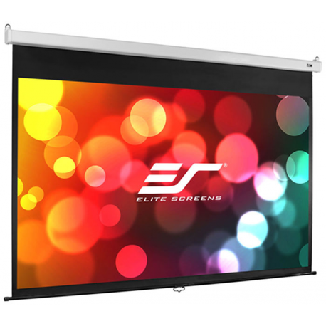 Elite Screens Manual Series M94NWX - Projection screen - ceiling mountable, wall mountable - 94" (239 cm) - 16:10 - Matte White - white - 3