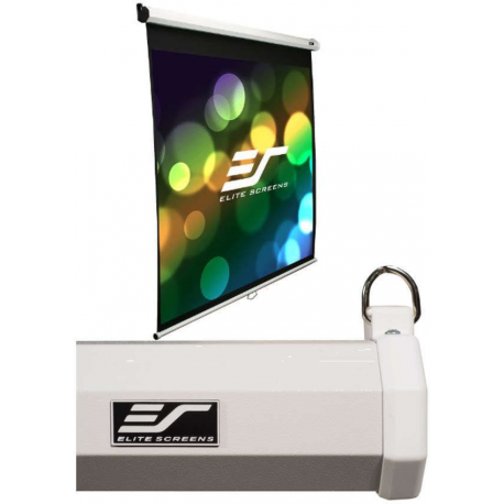 Elite Screens Manual Series M128NWX - Projection screen - ceiling mountable, wall mountable - 128" (325 cm) - 16:10 - Matte White - white - 2