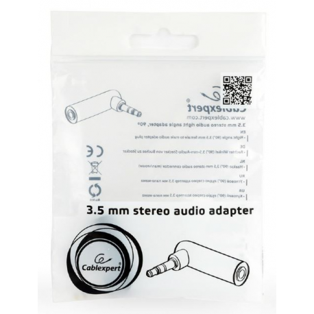 Cablexpert - Right angle adapter - stereo mini jack female to stereo mini jack male right-angled - 1