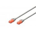 DIGITUS Professional - Patch cable - RJ-45 (M) to RJ-45 (M) - 25 cm - UTP - CAT 6 - IEEE 802.3 - halogen-free, molded, snagless - grey