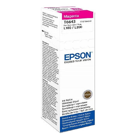 Epson T6643 - 70 ml - magenta - original - ink refill - for Epson L386; EcoTank ET-2600, 2650, L121, L1455; EcoTank ITS L3050, L3060, L3070 - 1