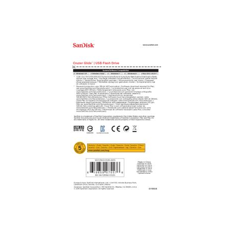 SanDisk Cruzer Glide - USB flash drive - 32 GB - USB 2.0 - black, red - 4